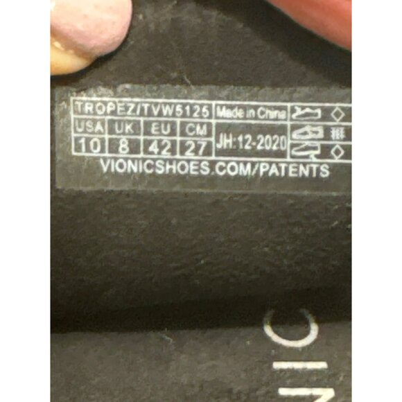 Vionic Rest Tropez Adjustable Thong Sandal Orthotic Arch Support Black Patent 10 - Picture 6 of 13